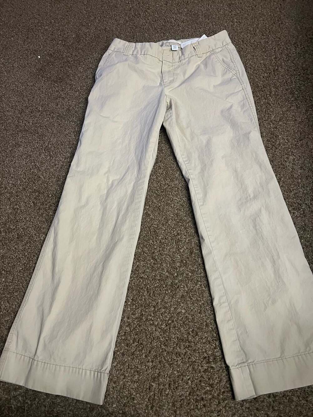 Gap Favorite Chino Trouser Wide Leg Khaki Pants Size 14 Long